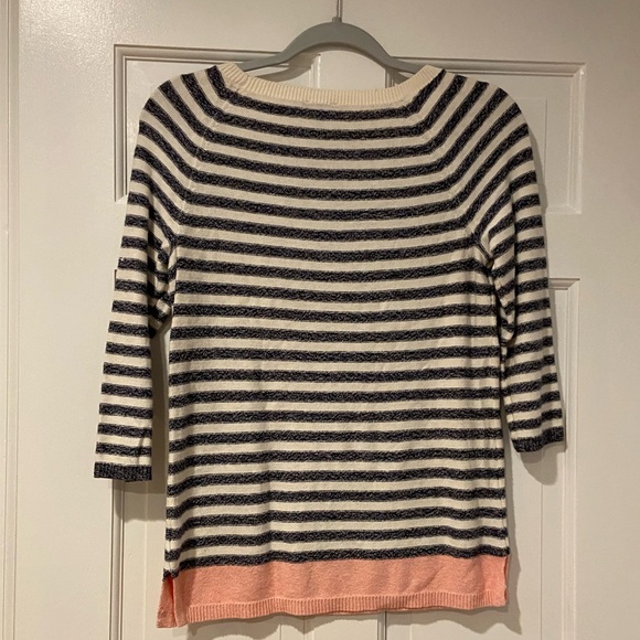 Talbots Striped Sweater with Pink Color Blocking - Small Petite - Picture 4 of 8